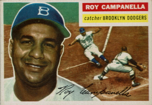 roy campanella, 1956 Topps #101, brooklyn dodgers