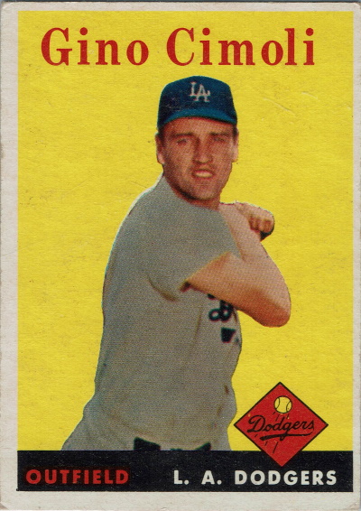 gino cimoli, 1958 topps #286, Dodgers