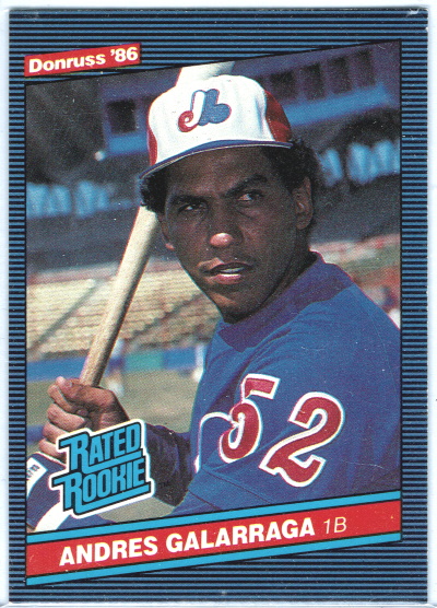 andres galarraga, 1986 donruss rated rookie #33, expos