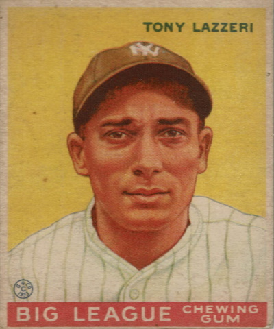 tony lazzeri, 1933 goudy #31, yankees