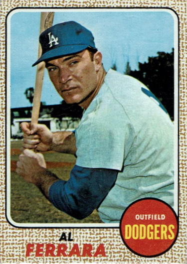 al ferrara, 1968 topps #34, dodgers