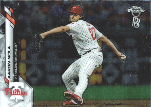 aaron nola, 2020 topps chrome #199, phillies