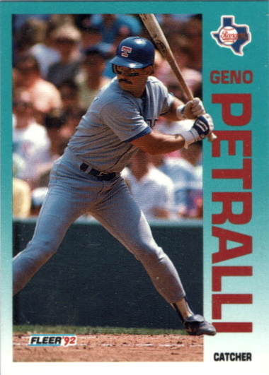 geno petralli, 1992 fleer #313, rangers