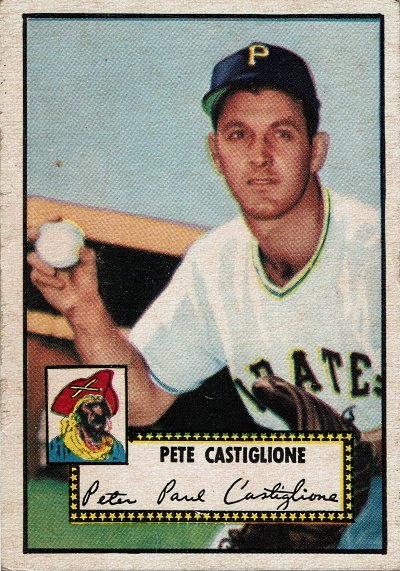 pete castiglione, 1952 topps #260, pirates