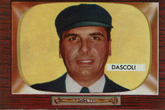 frank dascoli, 1955 bowman #291, NL umpire