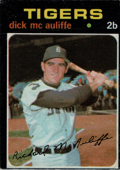 dick mcauliffe, 1971 topps #3, tigers