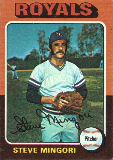 steve mingori, 1975 topps mini #544, royals