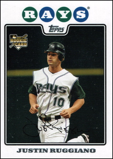 justin ruggiano, 2008 topps #289, Rays