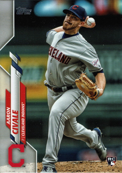 aaron civale, 2020 topps #223, indians