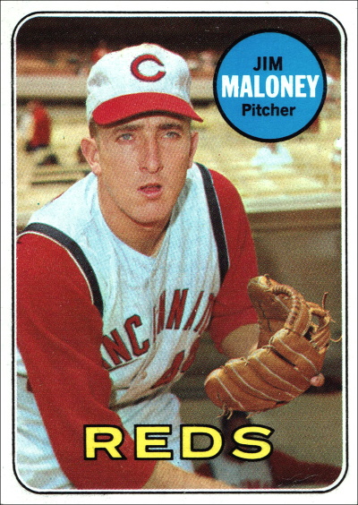 maloney, jim maloney, 1969 topps #362, Reds