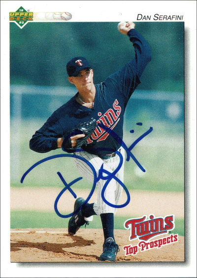 Dan serafini, 1992 Upper Deck #104 (autographed), Twins