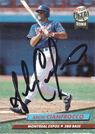 archi cianfrocco, 1992 fleer ultra #515 (autographed), expos