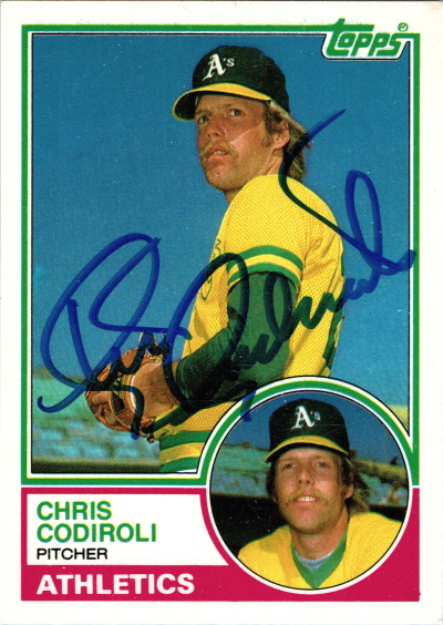 chris codiroli, 1983 topps #23T, A's