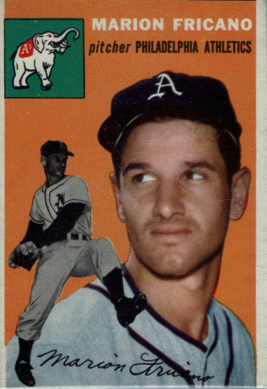 marion fricano, 1954 topps #124, philadelphia A's