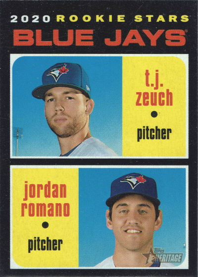 jordan romano, 2020 topps heritage #376, blue jays