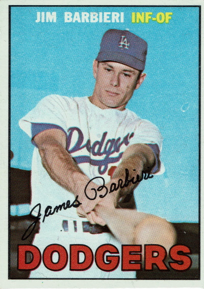 jim barbieri, 1967 topps #76, dodgers