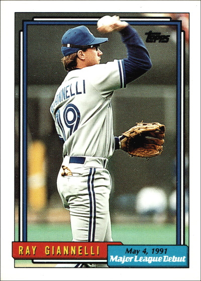 ray giannelli, 1991 topps #64, blue jays