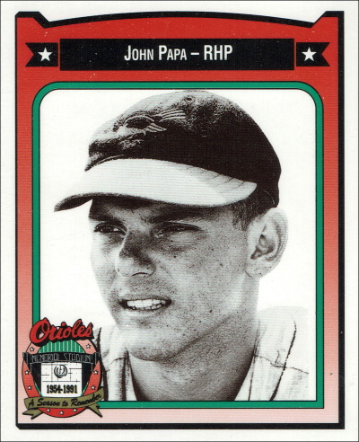 john papa, 1991 team issued orioles (crown) #350, orioles