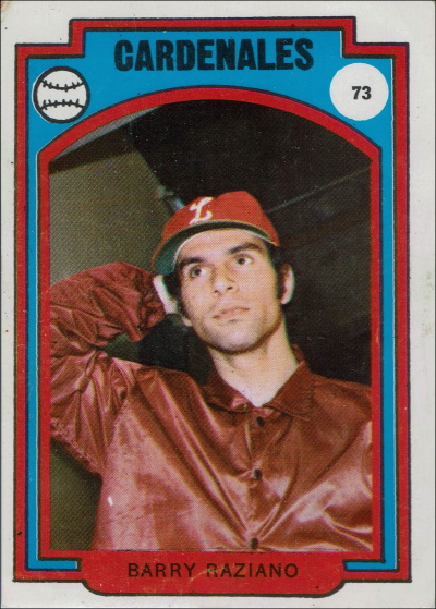 barry raziano, 1972 Venezuelan Winter League Stickers #73, cardinals