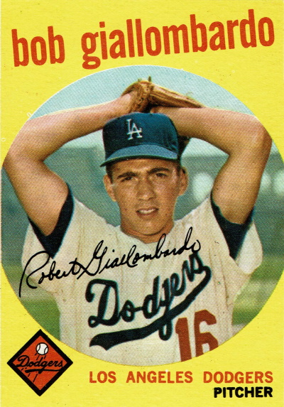 bob giallombardo, 1959 topps #321, LA dodgers