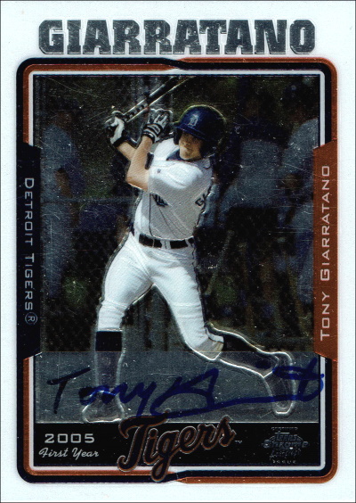 tony giarratano, 2005 topps chrome #250 (autog), detroit tigers