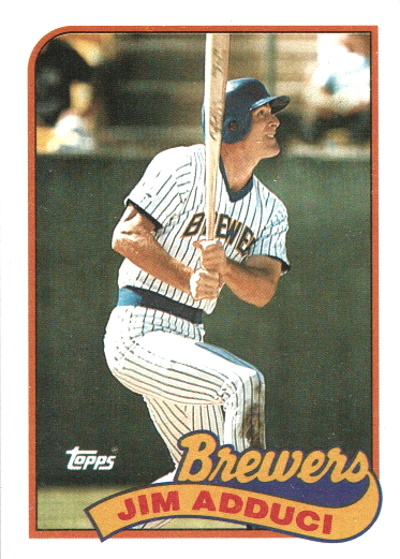 jim adduci, 1989 topps #338, brewers