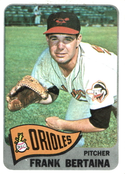 frank bertaina, 1965 topps #396, orioles