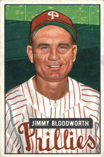 jimmy bloodworth, 1951 Bowman #185, Phillies