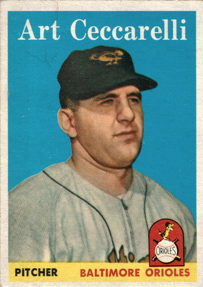 art ceccarelli, 1958 topps #191, orioles