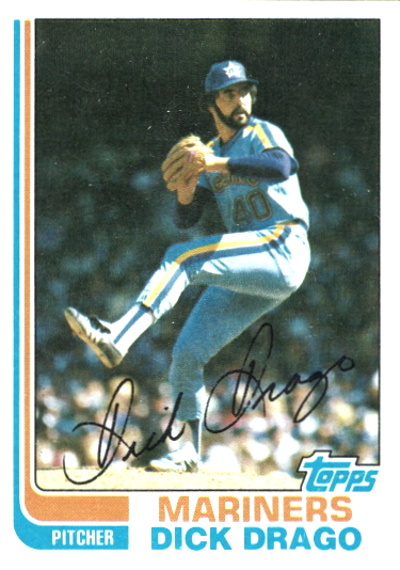 dick drago, 1982 topps #742, mariners