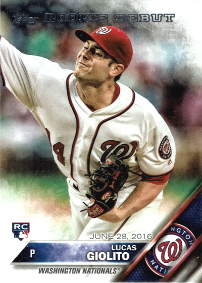 lucas giolito, 2016 Topps #US-213, nationals