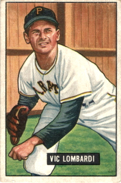 vic lombardi, 1951 bowman #204, pirates