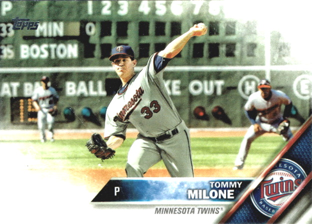 tommy milone, 2016 topps #624, Twins