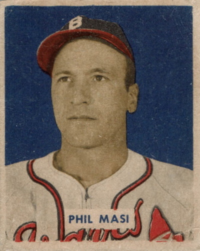 phil masi, 1949 bowman #153, boston braves