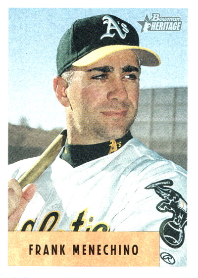 frank menechino, 2002 bowman heritage, #436, A's