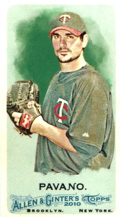 carl pavano, 2010 All & Ginter Mini #16, twins