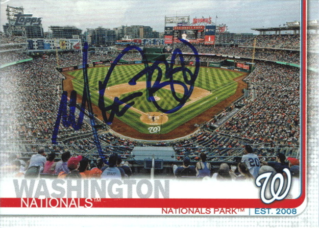 mike rizzo, 2019 topps #341 (autographed), nationals