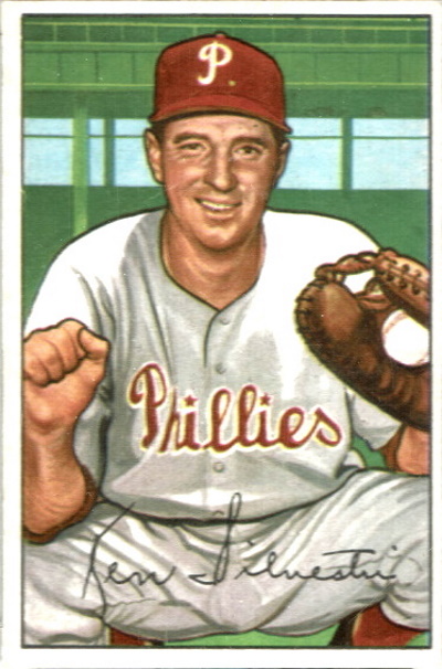 silvestri, ken "hawk" silvestri, 1952 Bowman #200, Phillies