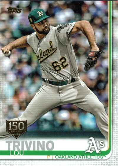 lou trivino, 2019 topps #83, A's