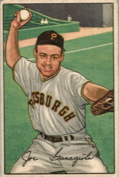 joe garagiola, 1952 bowman #27, pirates